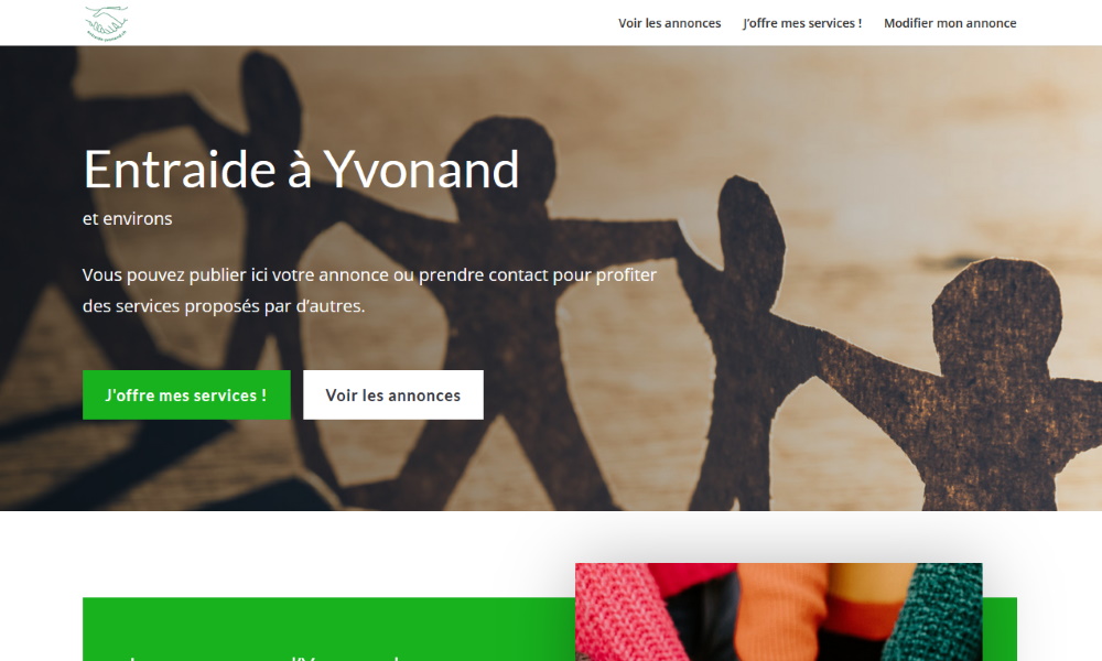 Page d'accueil du site entraide-yvonand.ch